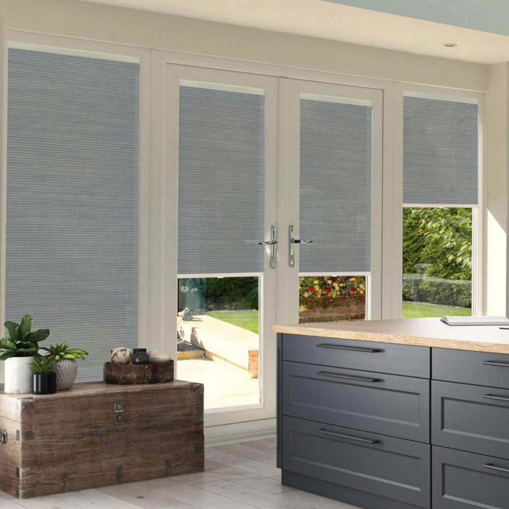 Pleated Clic Blinds In Pale Blue