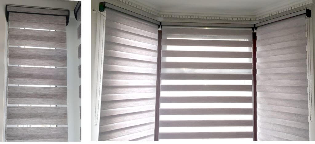 Grey Day Night Roller Blind with Semi Cassette