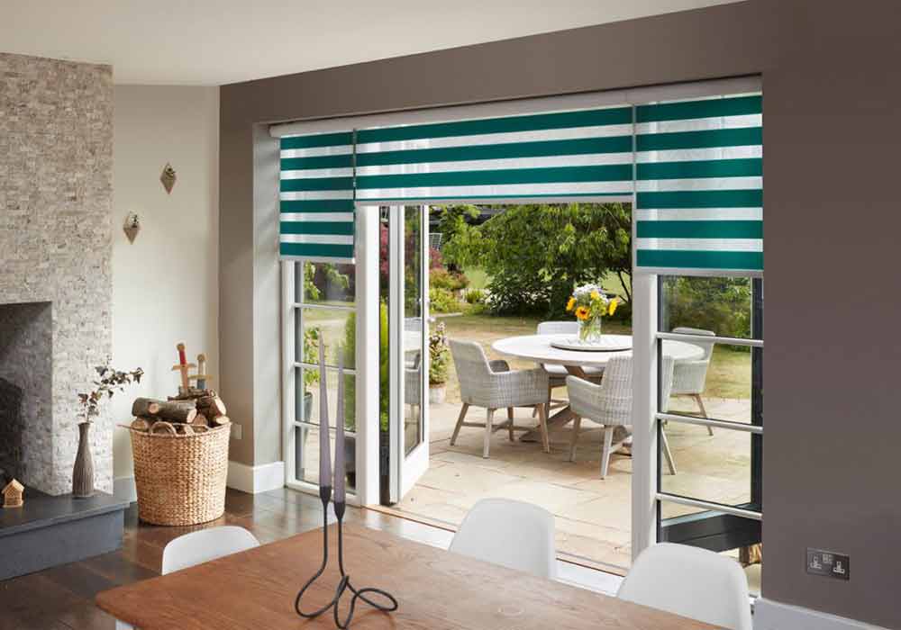 Roller Blinds On French Doors