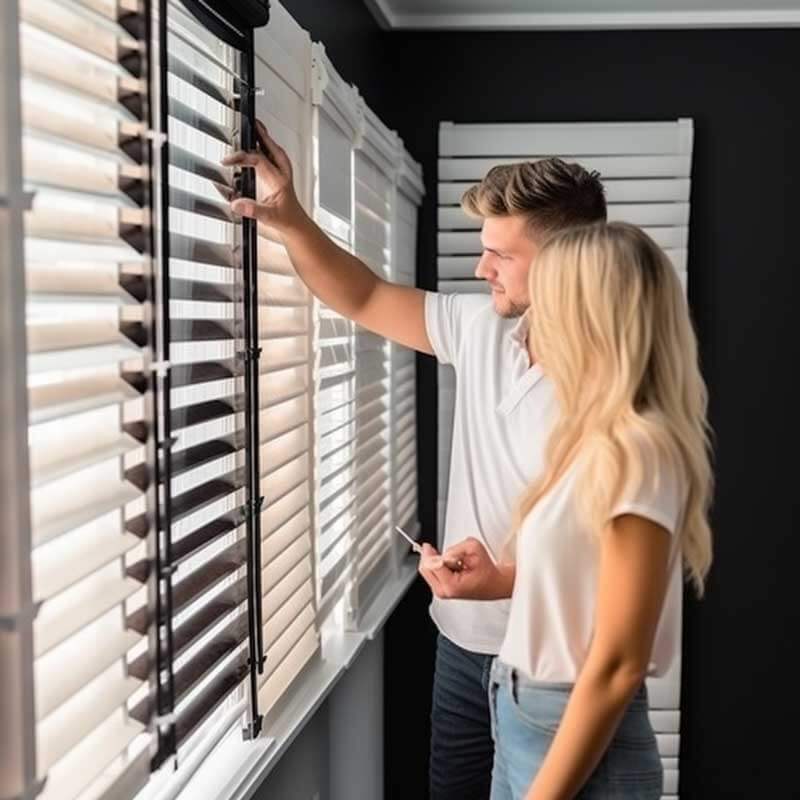 Young Couple Choosing Blinds
