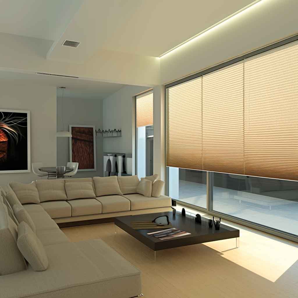 Beige Pleated Blinds