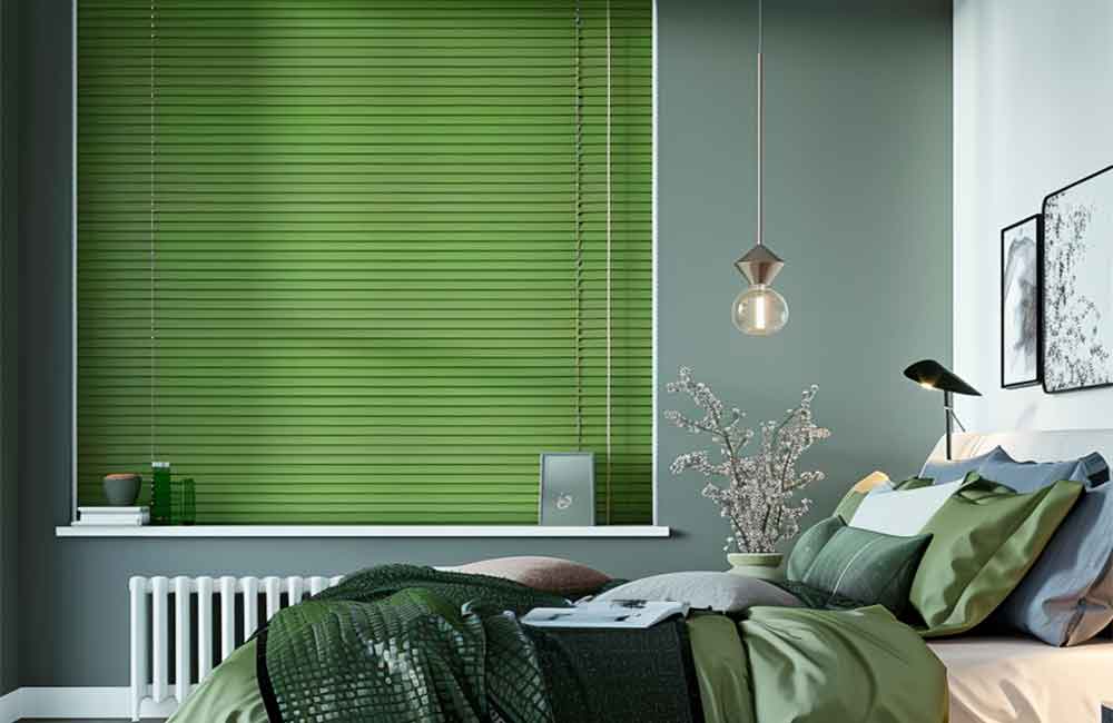 Green Blinds Bedroom Featured