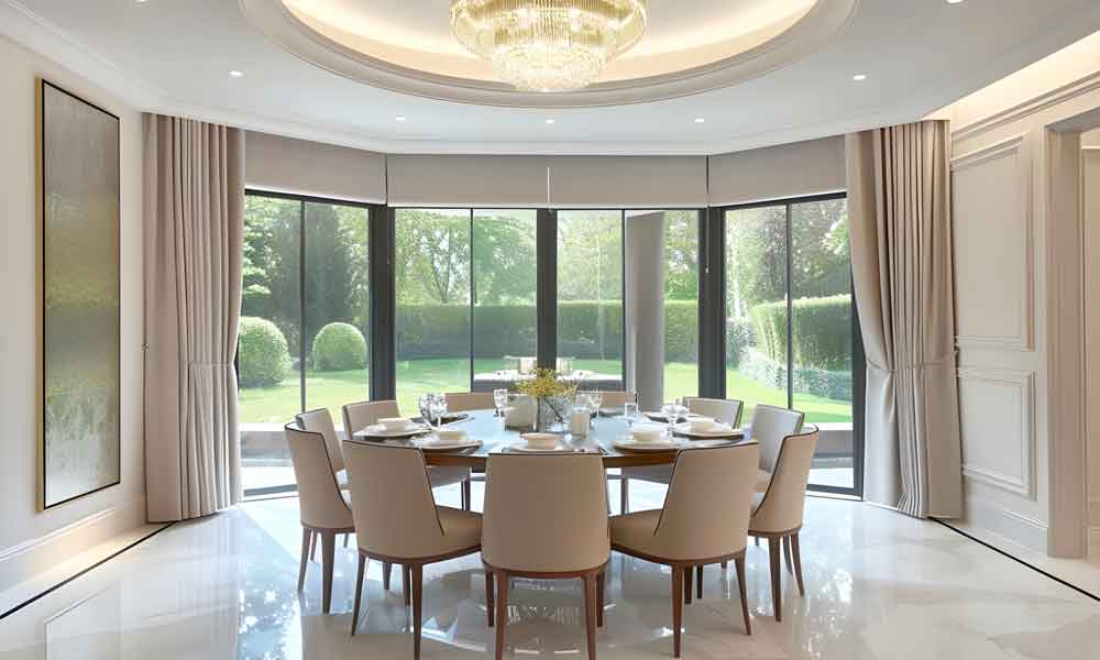 Luxury Dining With Curtains And Blinds
