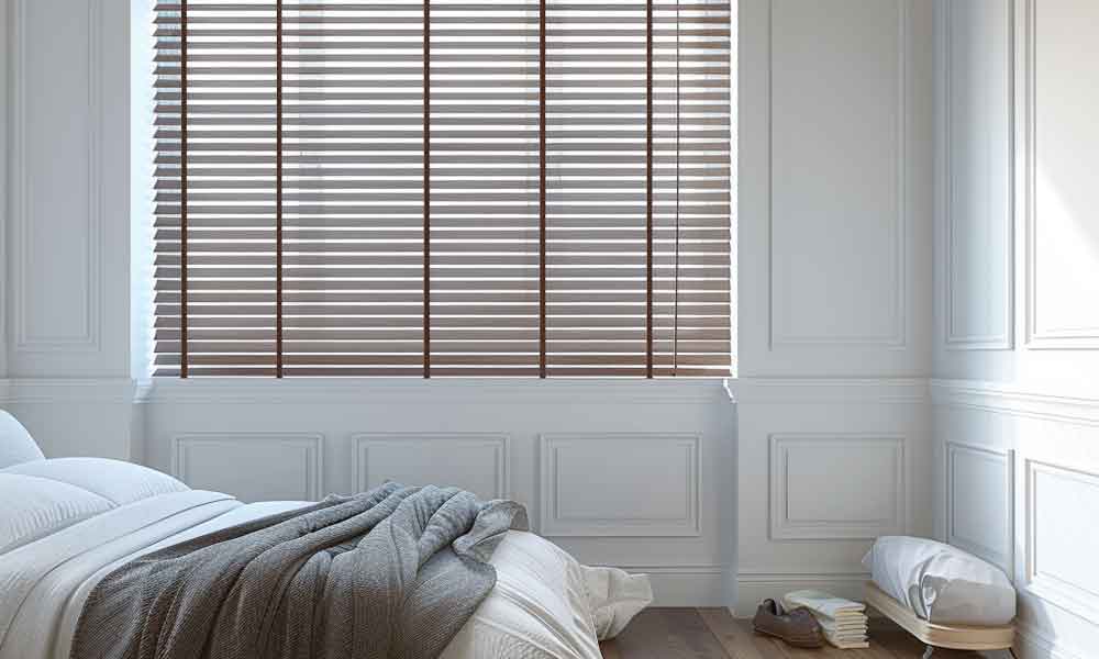 Wainscot Wall Panels With Wood Blinds